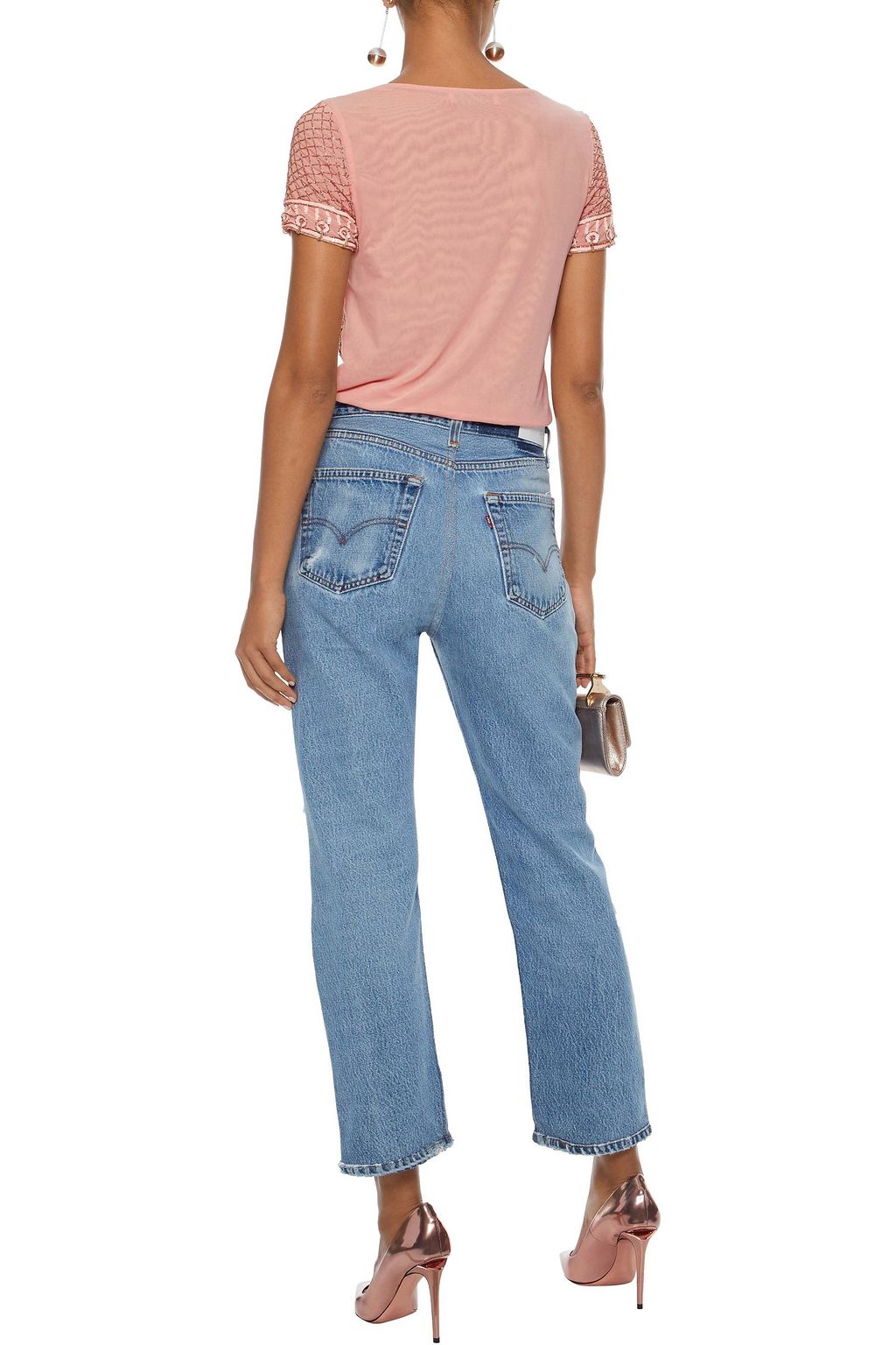 PIERRE BALMAIN Embellished tulle top