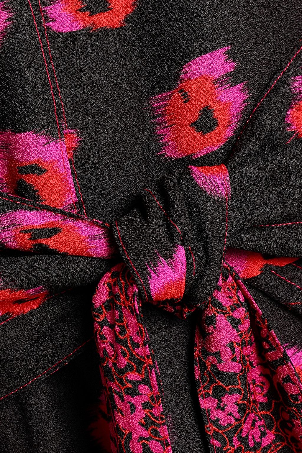 PROENZA SCHOULER Asymmetric knotted printed crepe dress
