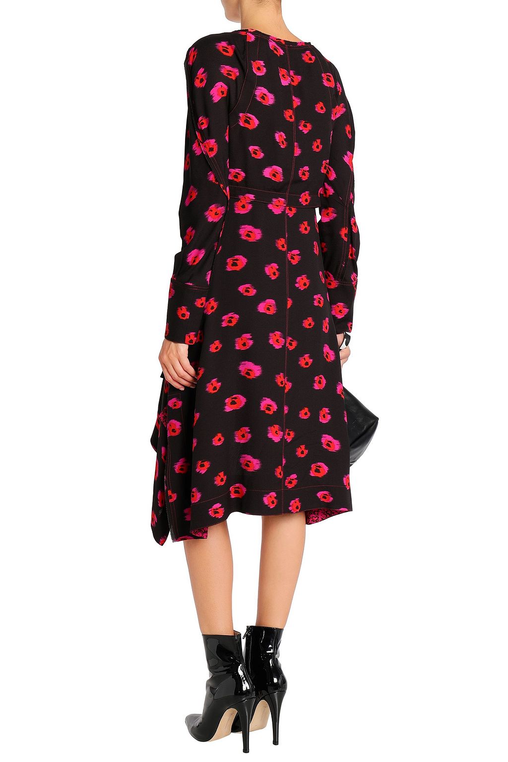PROENZA SCHOULER Asymmetric knotted printed crepe dress