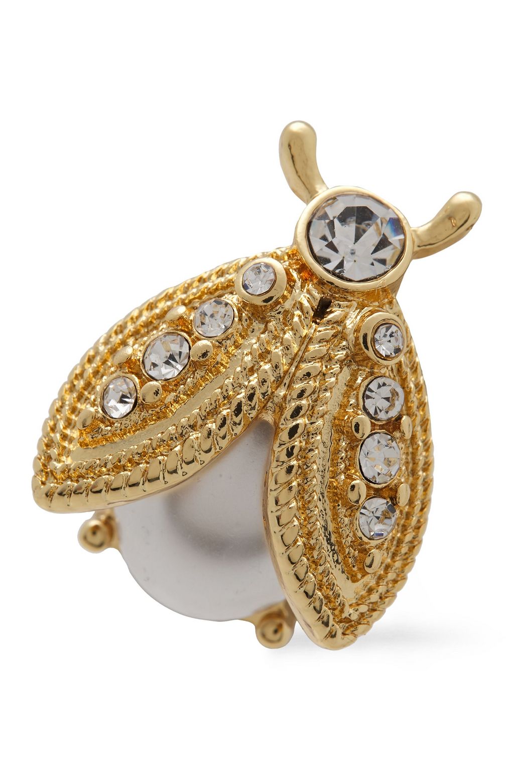 KENNETH JAY LANE Gold-tone, crystal and faux pearl earrings