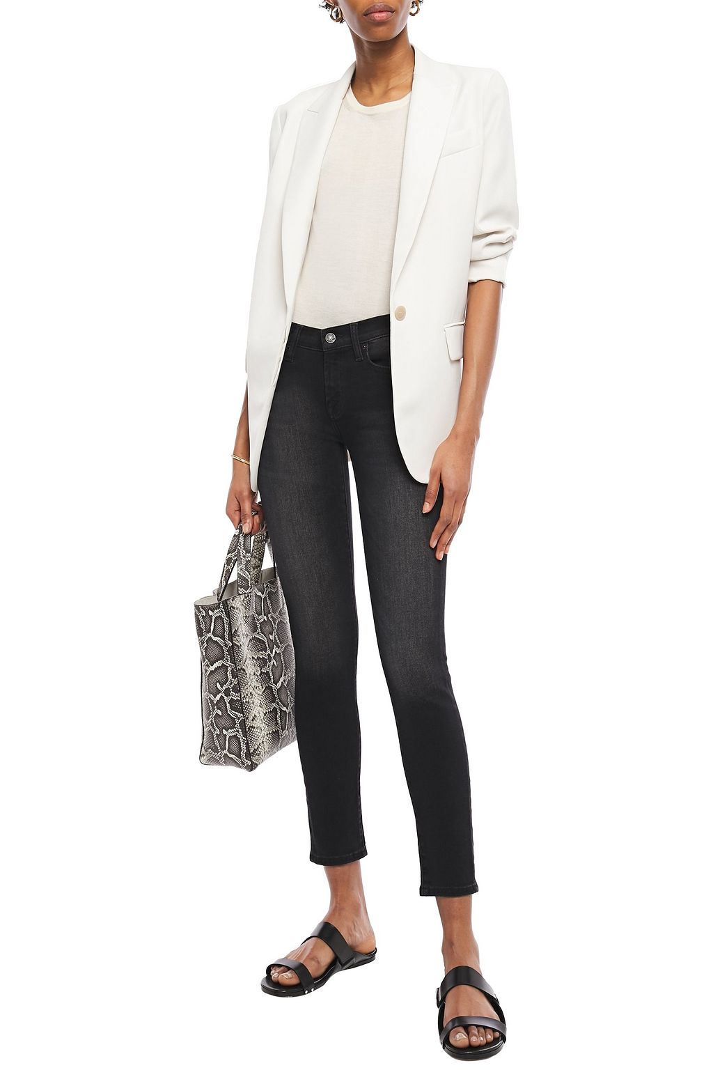 7 FOR ALL MANKIND The Skinny Crop crystal-embellished mid-rise skinny jeans