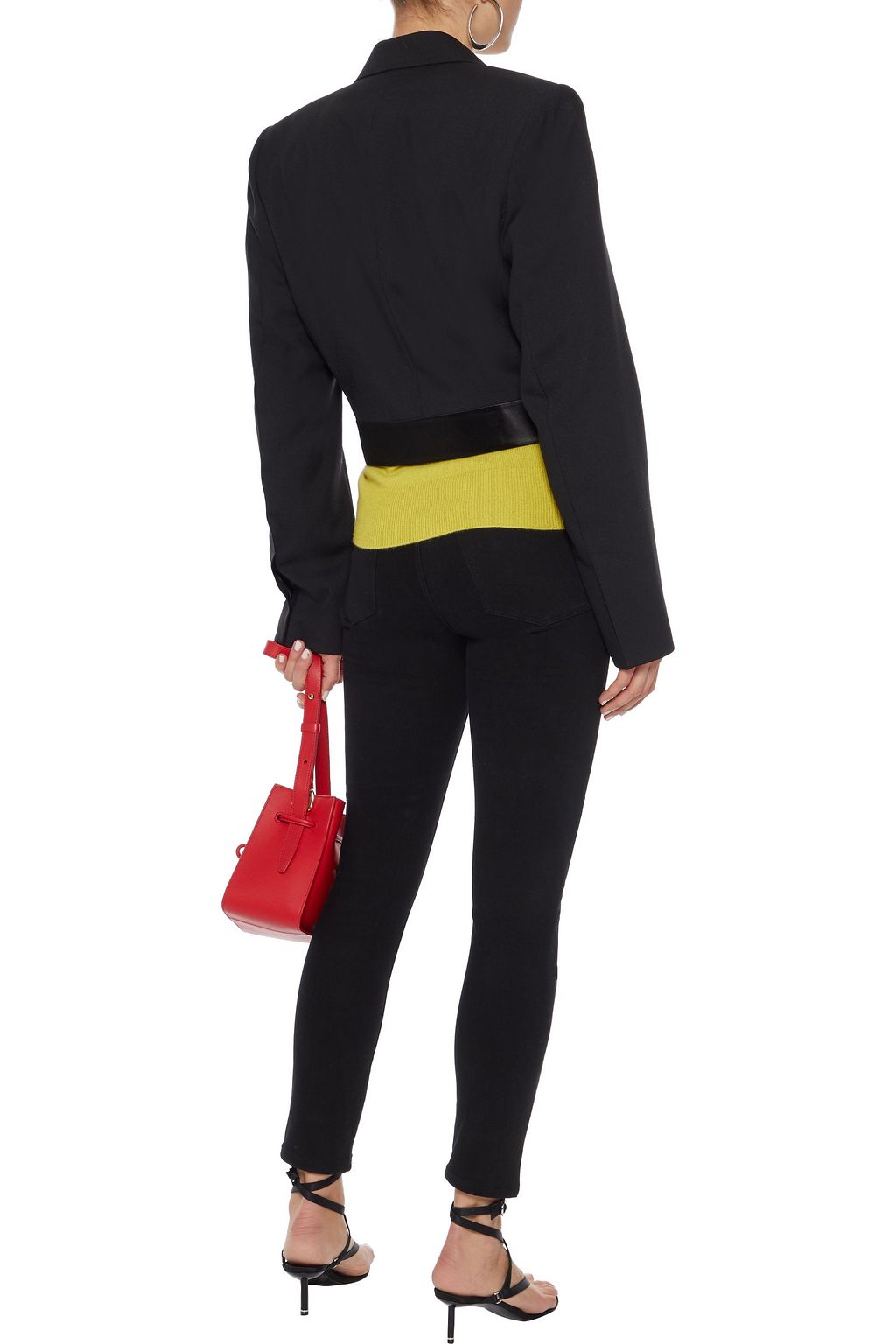 DL1961 Farrow leather-paneled high-rise skinny jeans