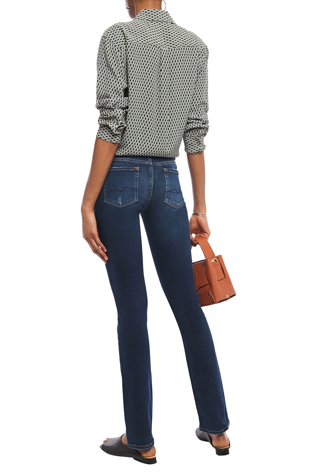 7 FOR ALL MANKIND Kimmie Straight distressed faded mid-rise slim-leg jeans