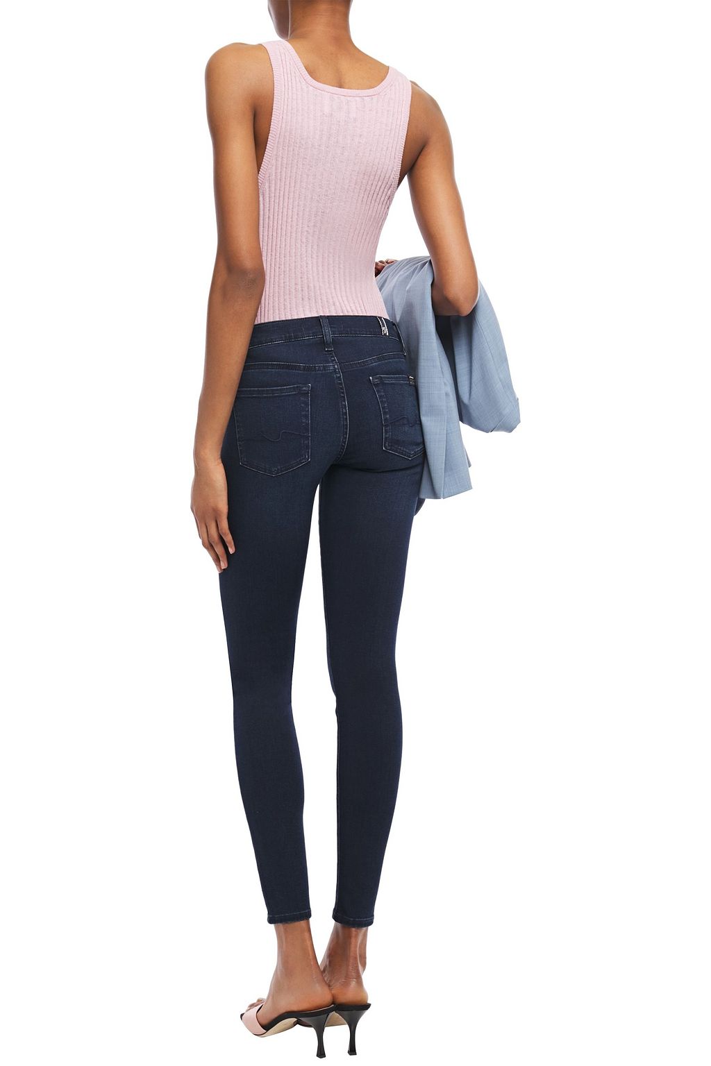 7 FOR ALL MANKIND The Skinny faded mid-rise skinny jeans