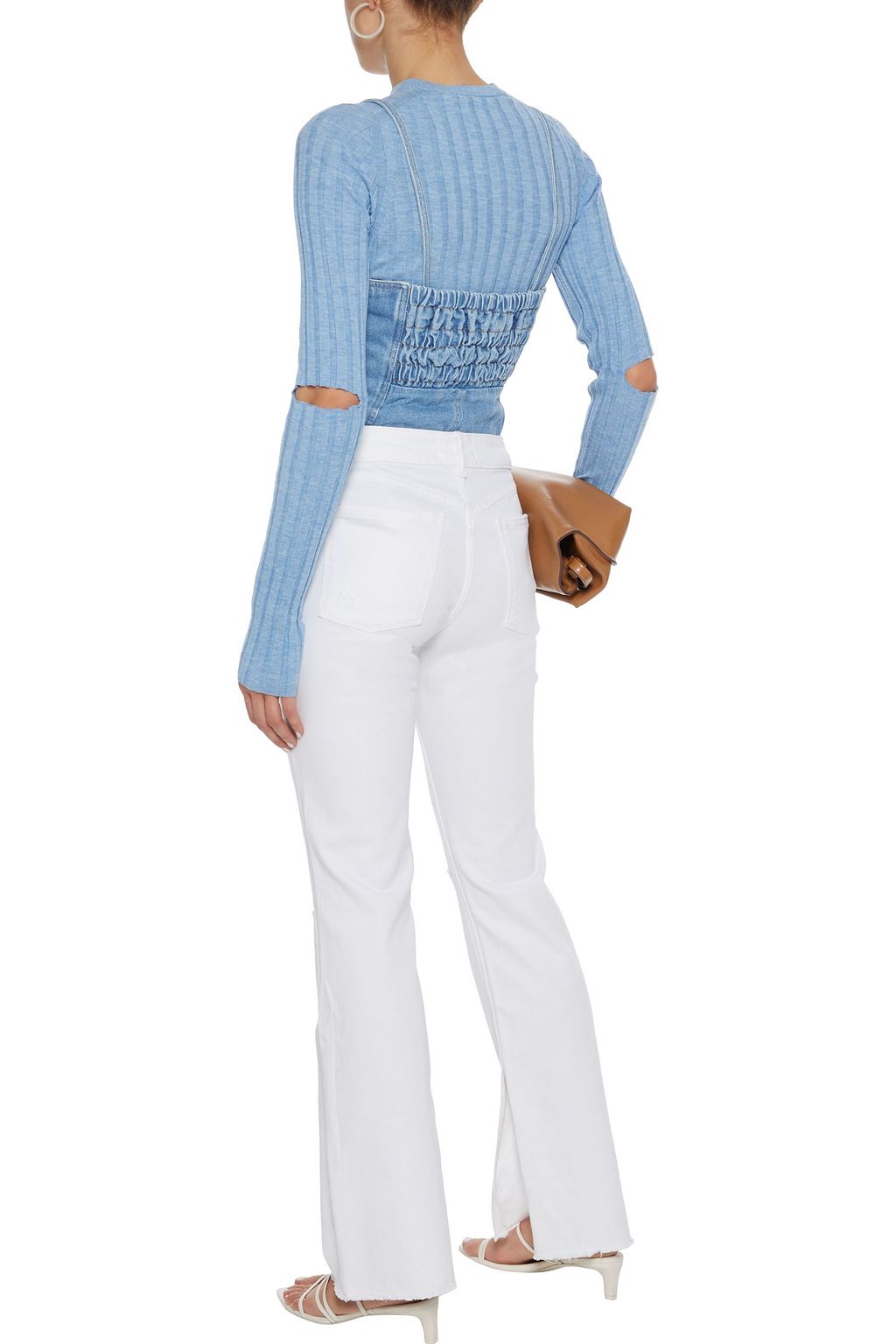 DL1961 Bridget distressed high-rise bootcut jeans