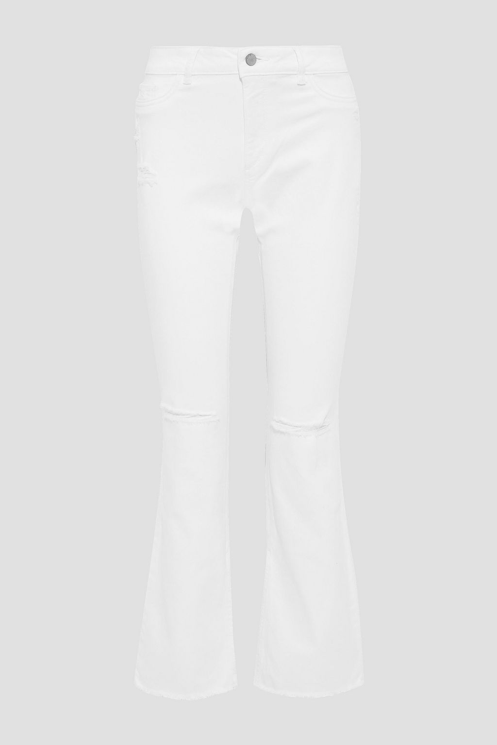 white bootcut pants