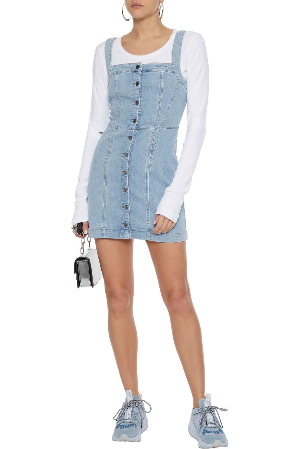 DL1961 Rhea button-detailed denim mini dress