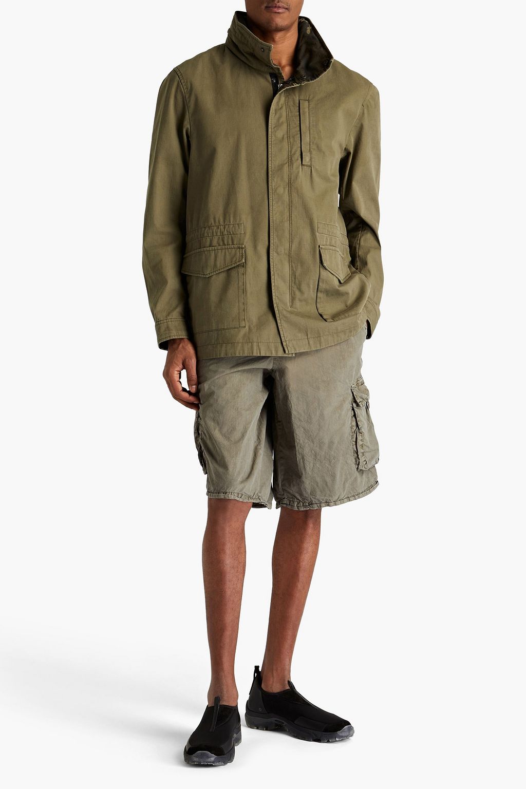 JAMES PERSE Cotton-blend ripstop hooded field jacket