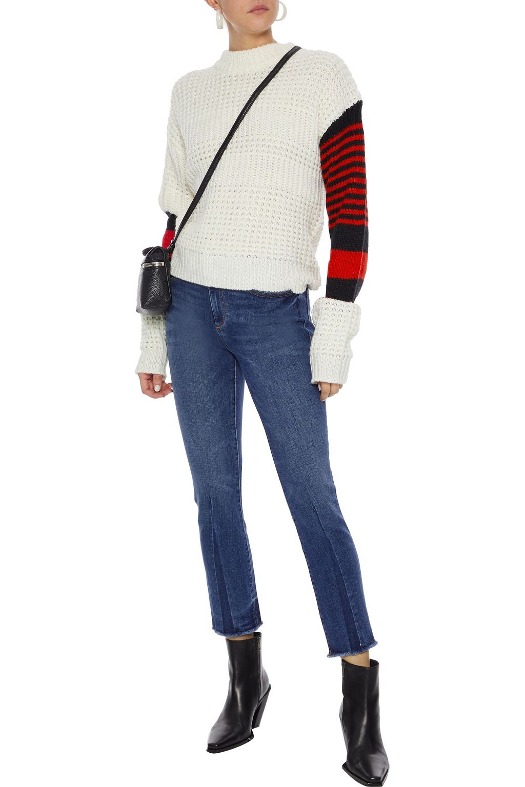 DL1961 Mara cropped frayed mid-rise skinny jeans