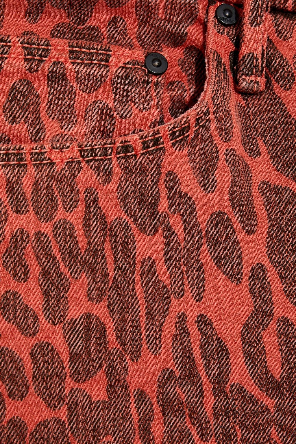 MOTHER The Looker cropped leopard-print high-rise skinny jeans