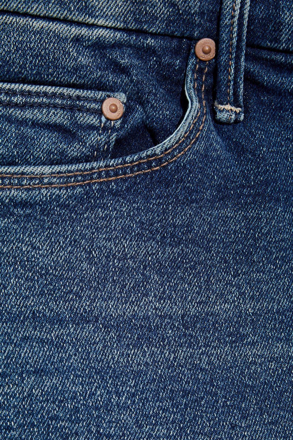 MOTHER The Looker cropped frayed high-rise skinny jeans