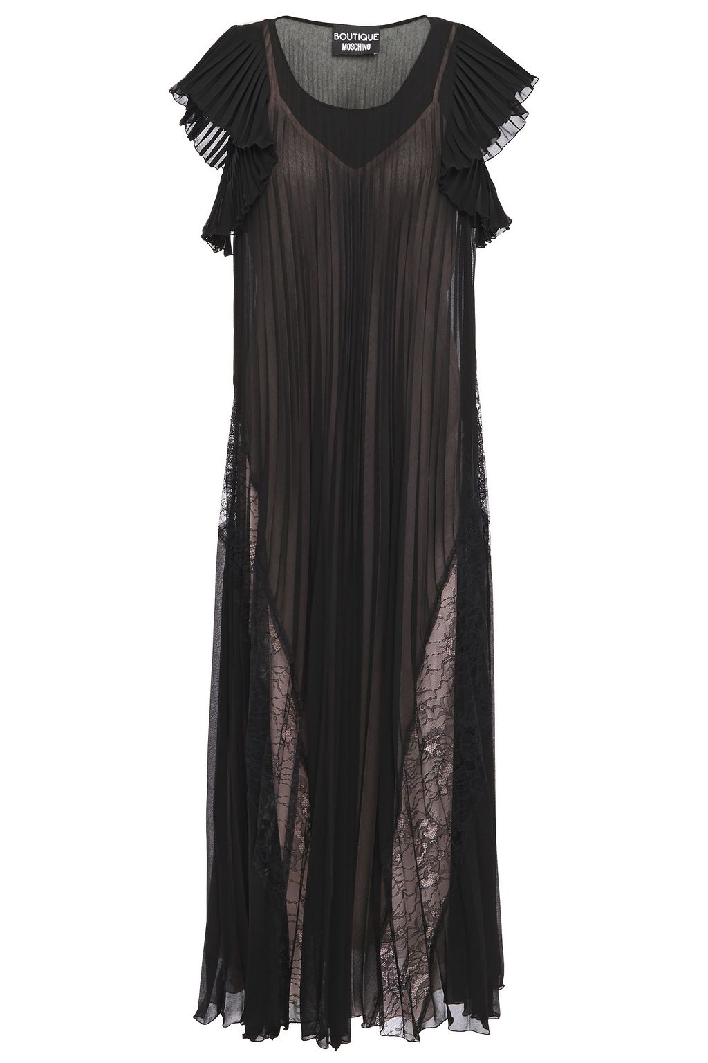 boutique lace panelled midi dress