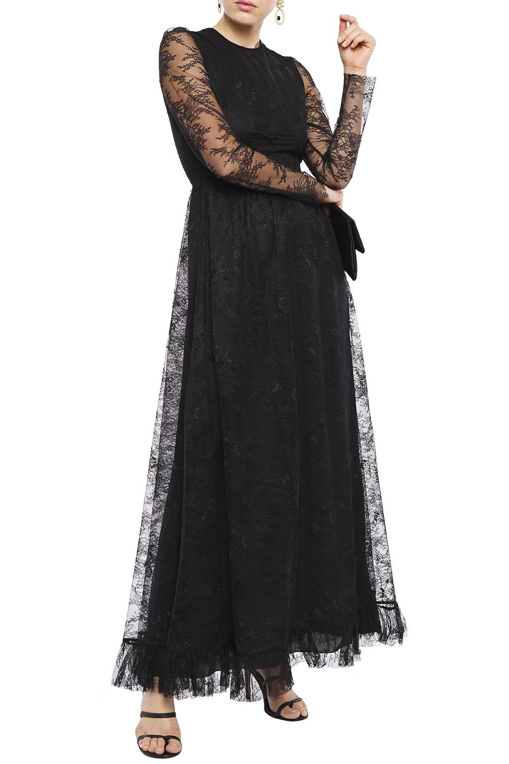 PHILOSOPHY DI LORENZO SERAFINI Gathered lace gown