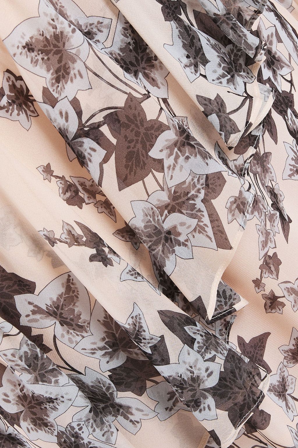 PHILOSOPHY DI LORENZO SERAFINI Asymmetric ruffled floral-print chiffon midi dress