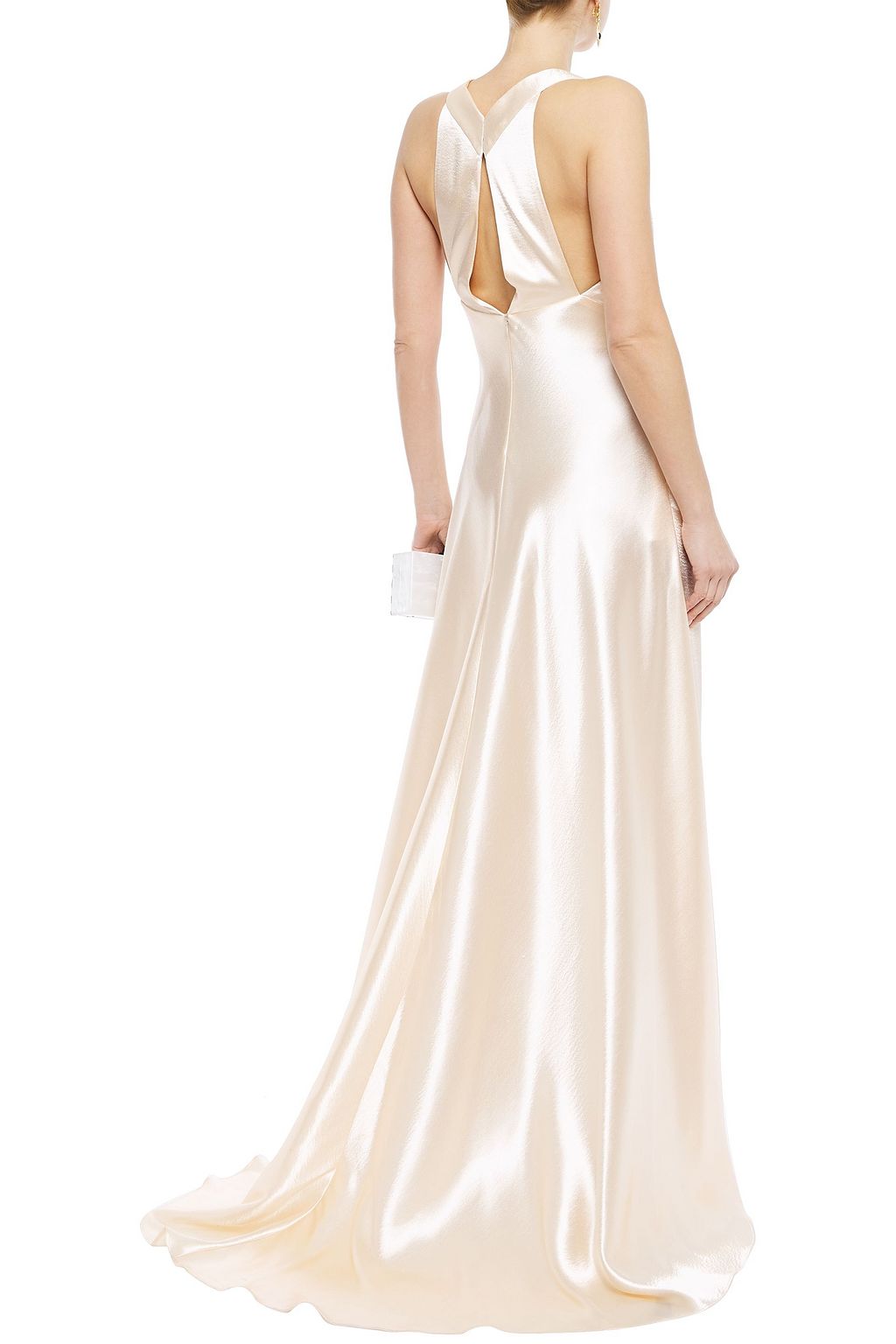 PHILOSOPHY DI LORENZO SERAFINI Asymmetric cutout satin-crepe gown