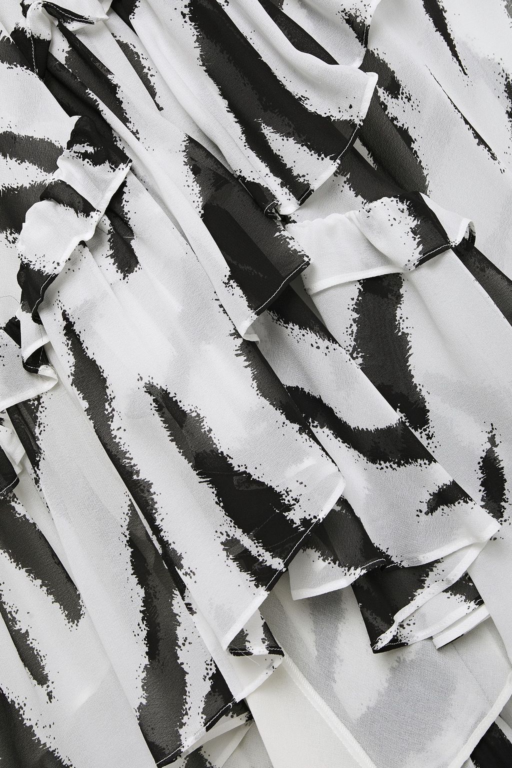 PHILOSOPHY DI LORENZO SERAFINI Asymmetric ruffled zebra-print chiffon dress