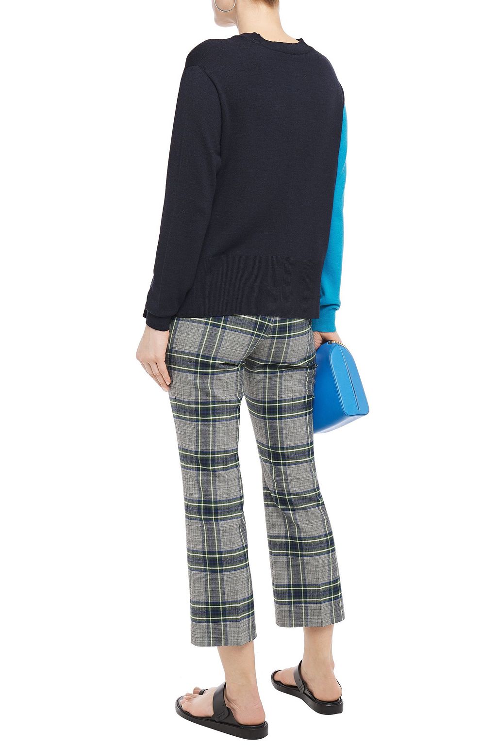 CEDRIC CHARLIER Checked woven kick-flare pants
