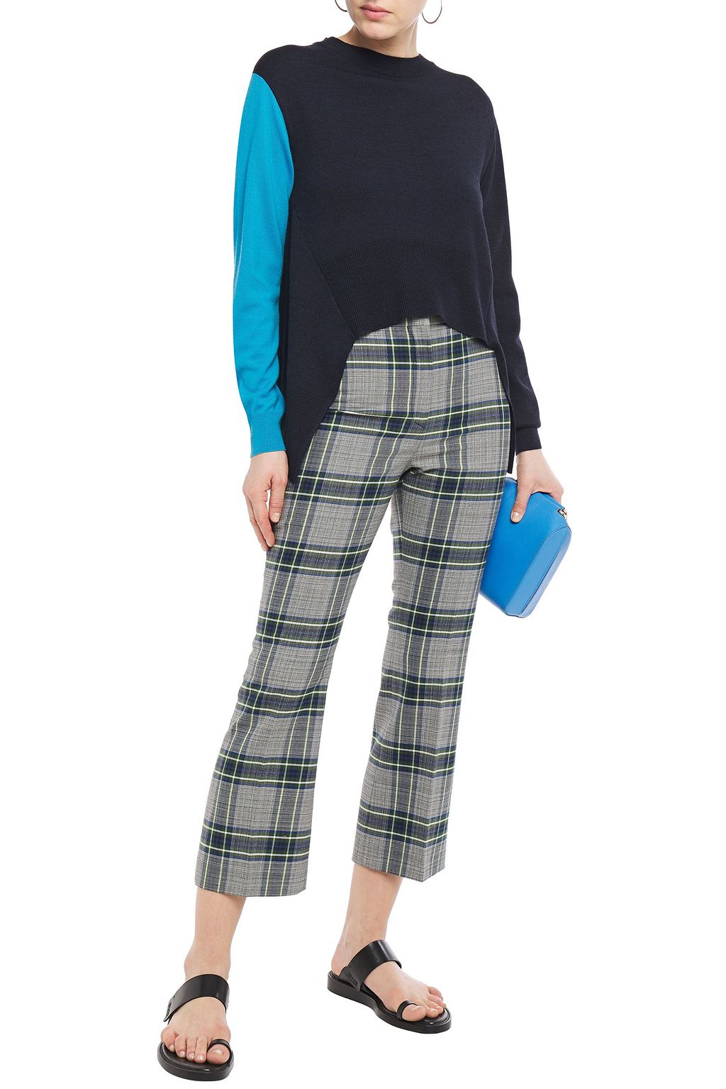CEDRIC CHARLIER Checked woven kick-flare pants