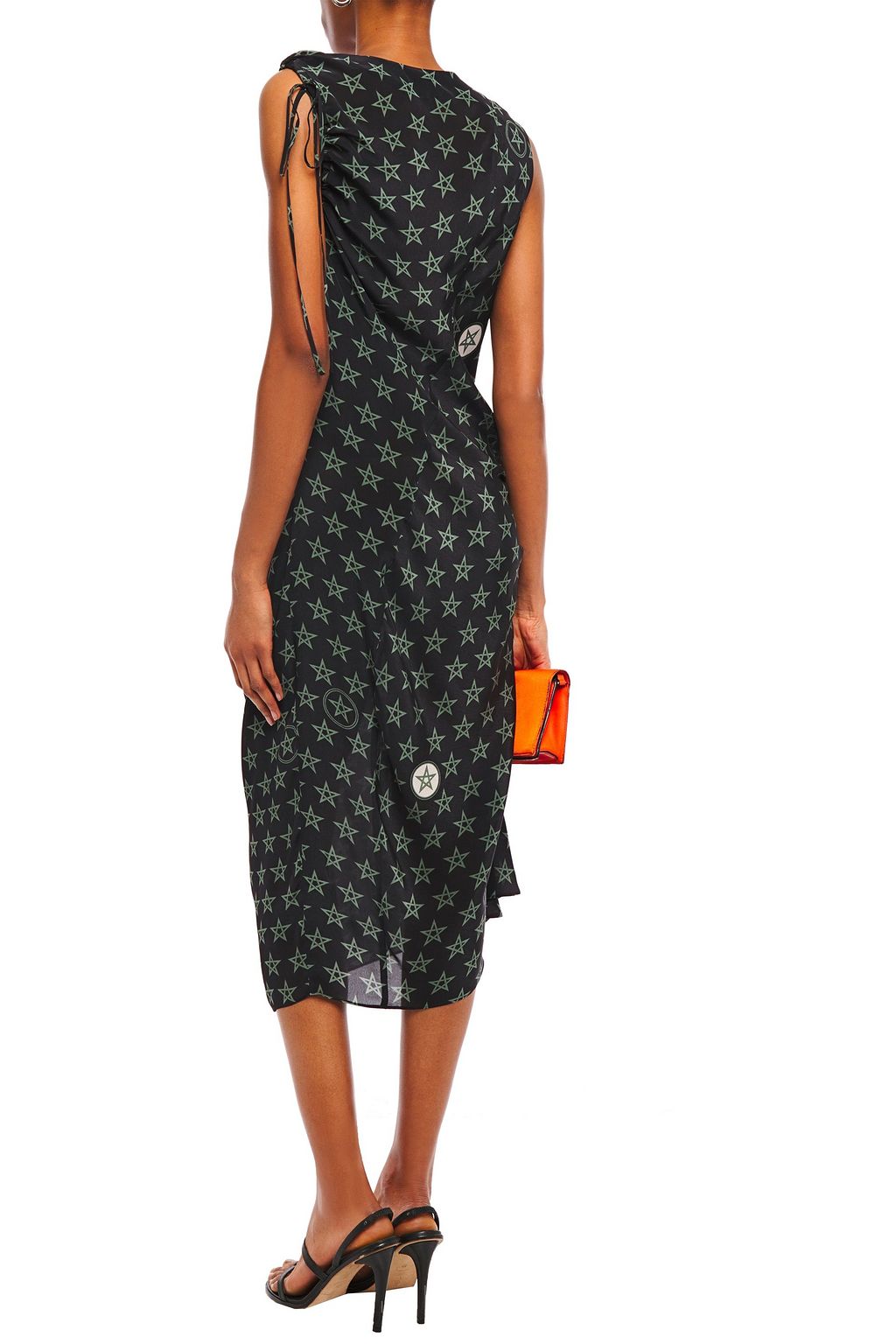 PREEN LINE Aida ruched floral-print crepe de chine midi dress