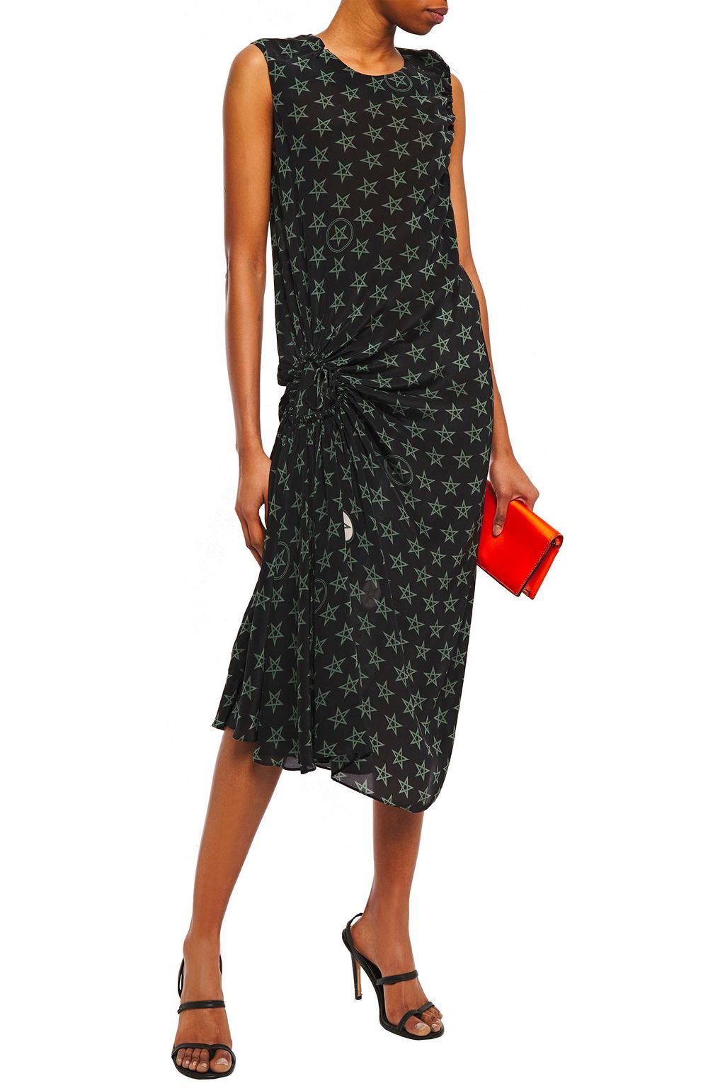 PREEN LINE Aida ruched floral-print crepe de chine midi dress