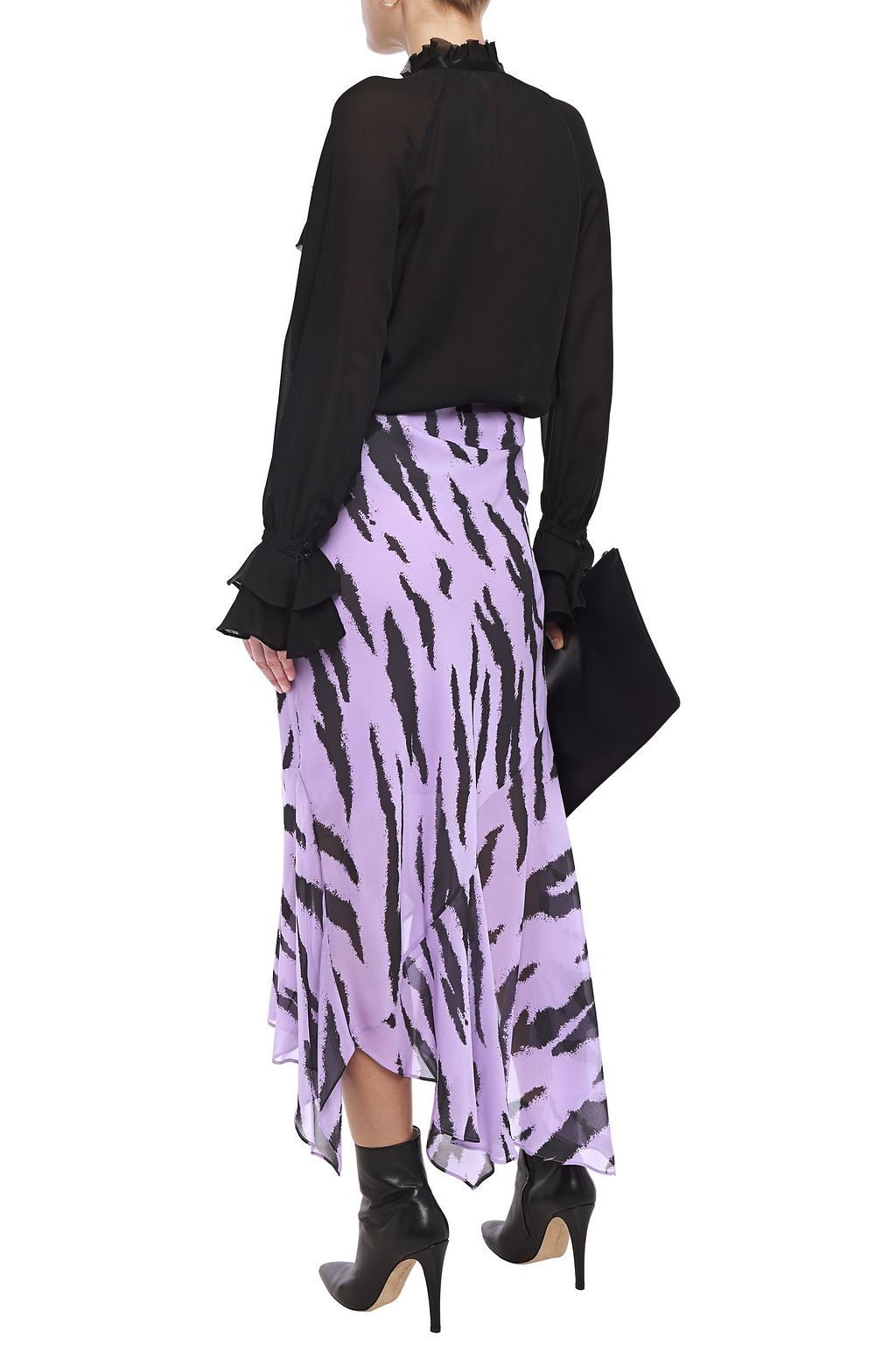 PHILOSOPHY DI LORENZO SERAFINI Asymmetric printed chiffon midi skirt