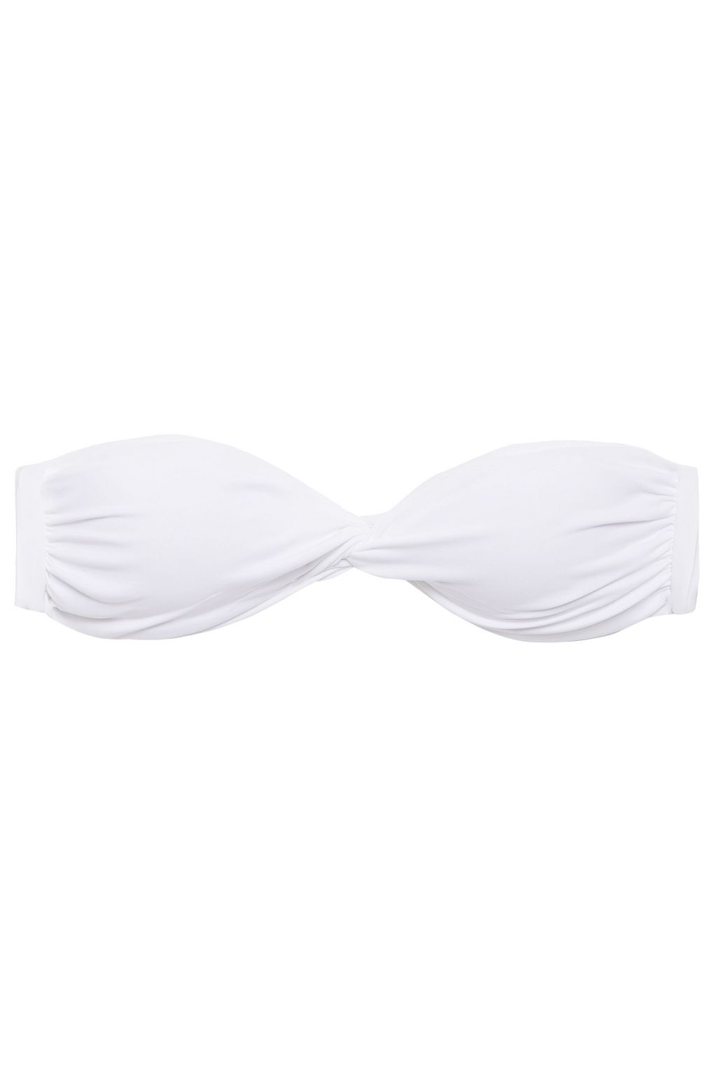 white twist bandeau bikini top