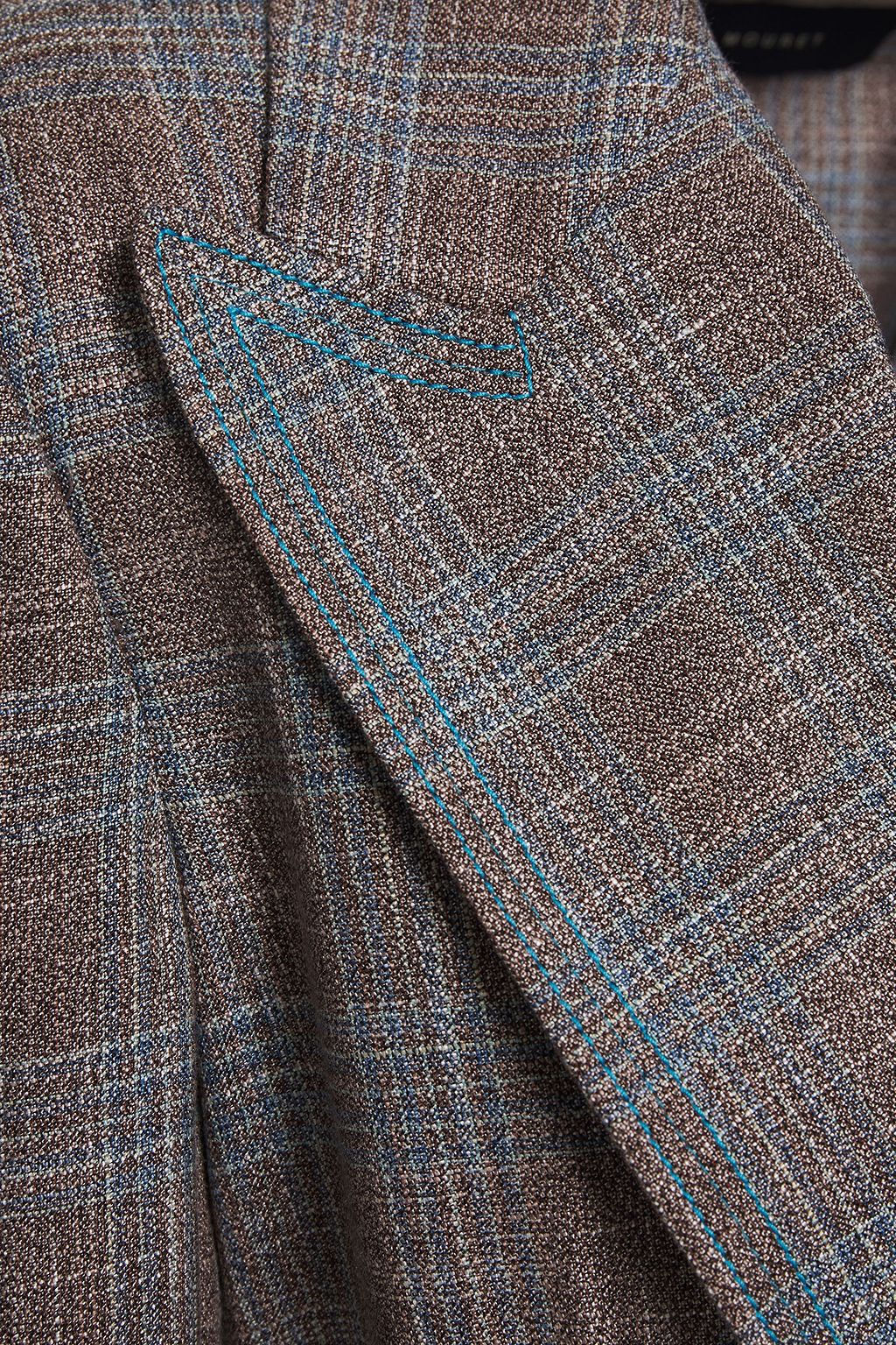 ROLAND MOURET Salvatore double-breasted open-back checked bamboo blazer