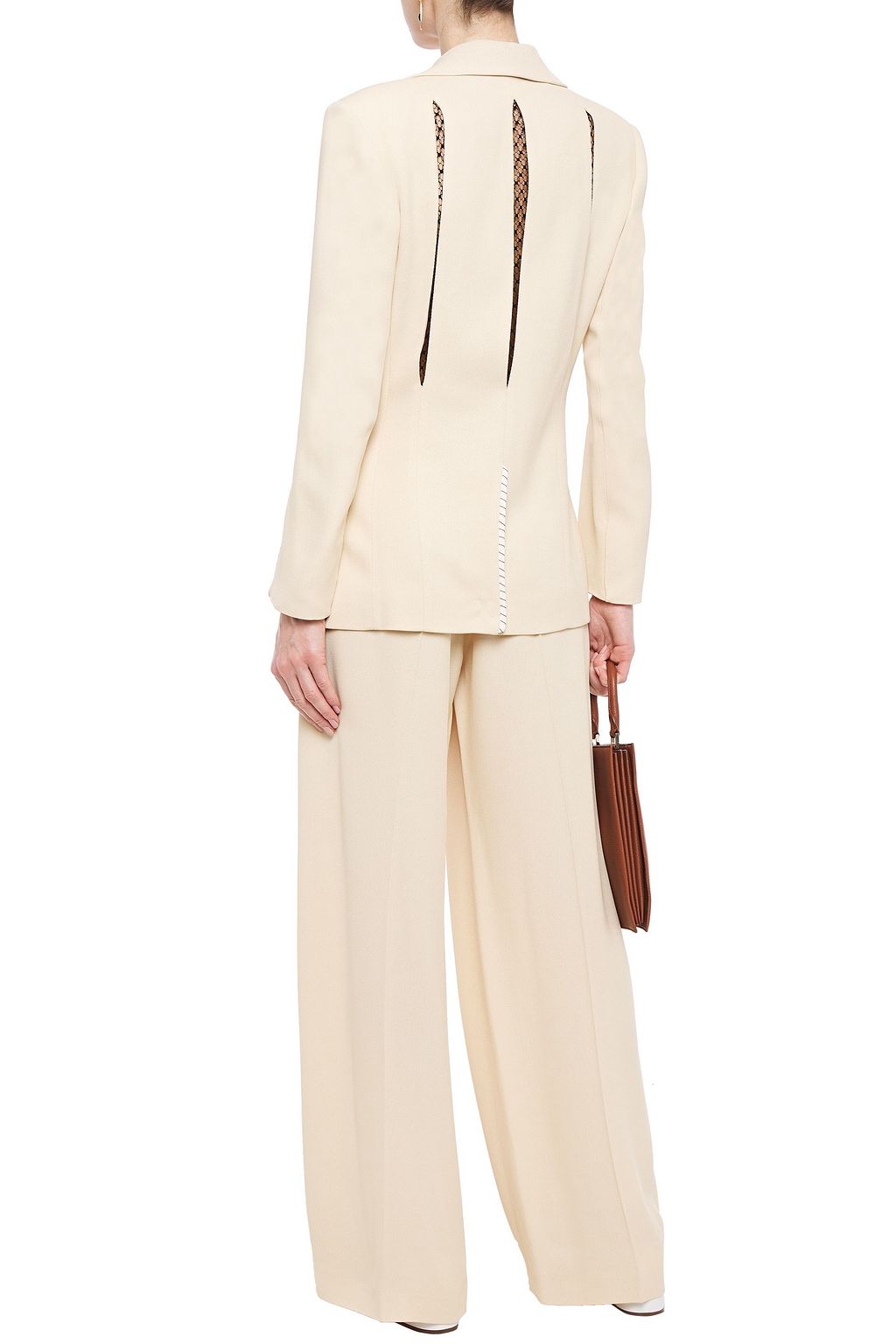 ROLAND MOURET Chapelle piqué wide-leg pants