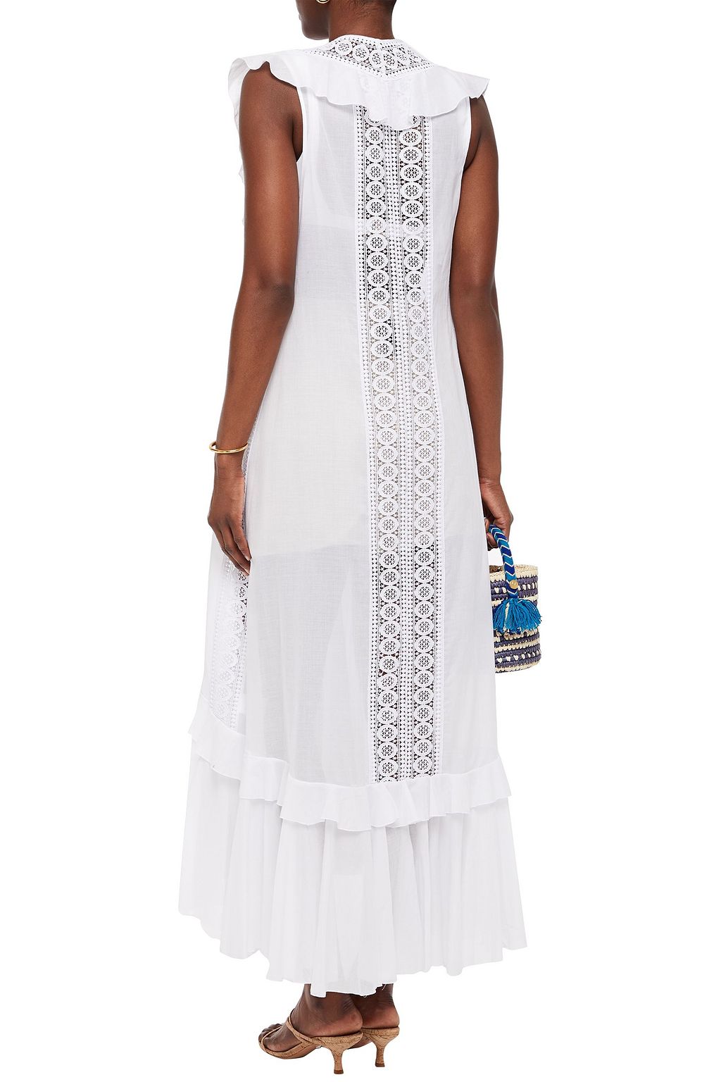 CHARO RUIZ IBIZA Petra crochet-paneled cotton-blend voile vest