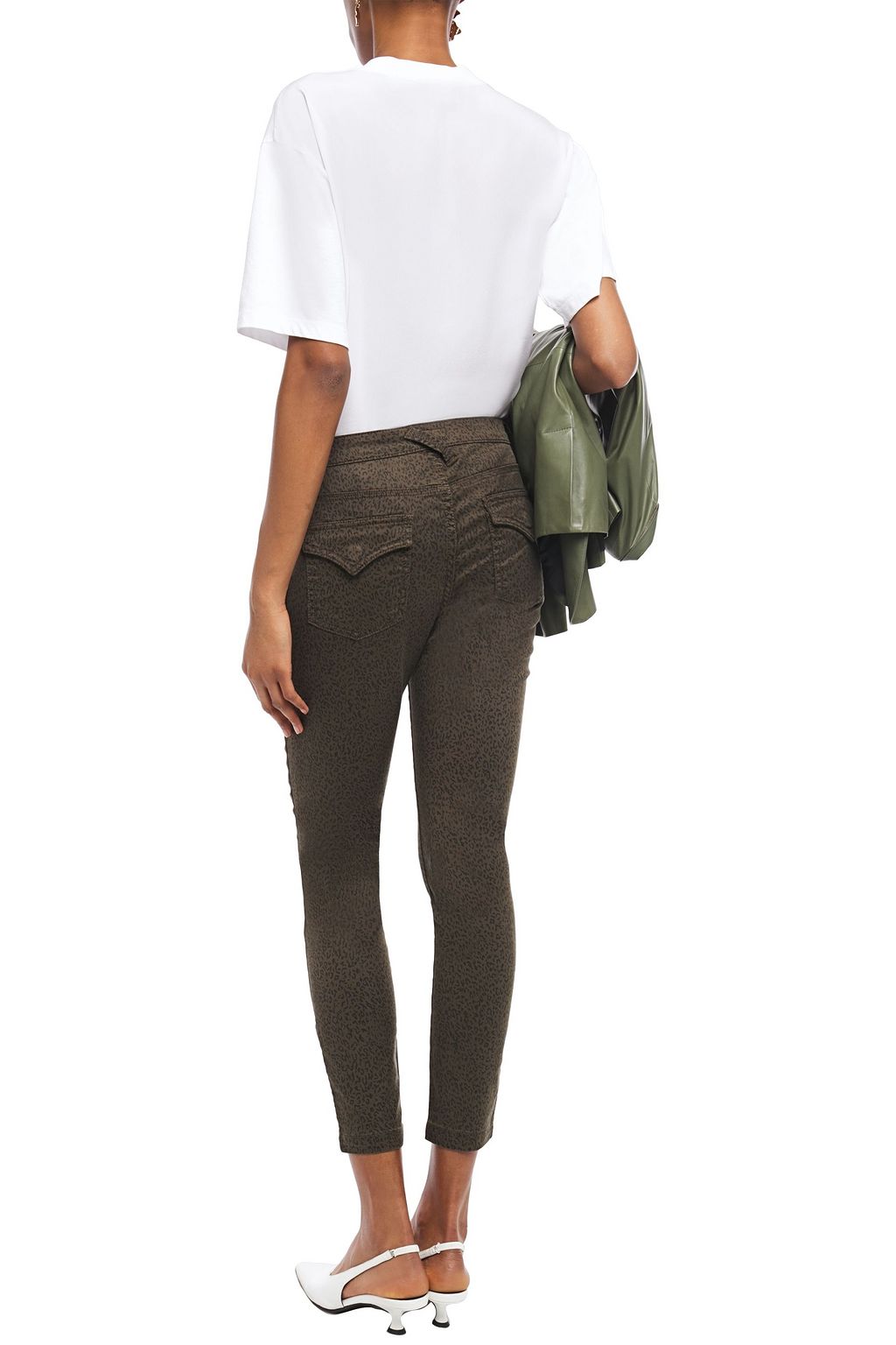 JOIE Park cropped leopard-print cotton-blend twill skinny pants