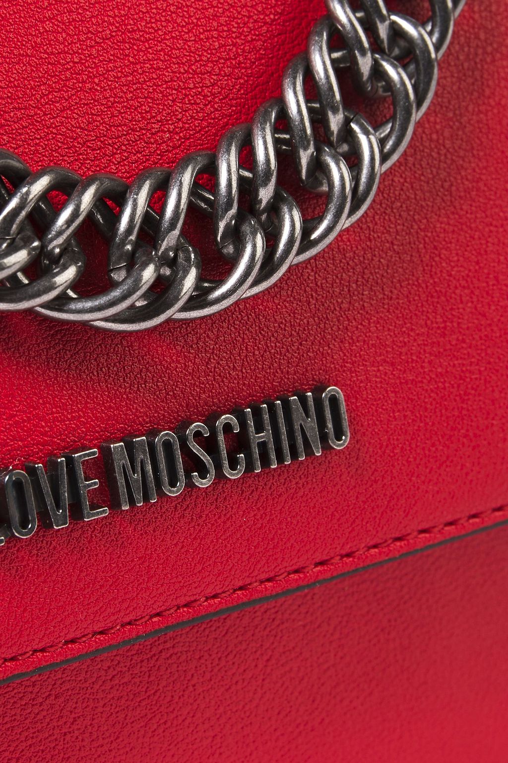 LOVE MOSCHINO Chaintrimmed logoembellished faux texturedleather