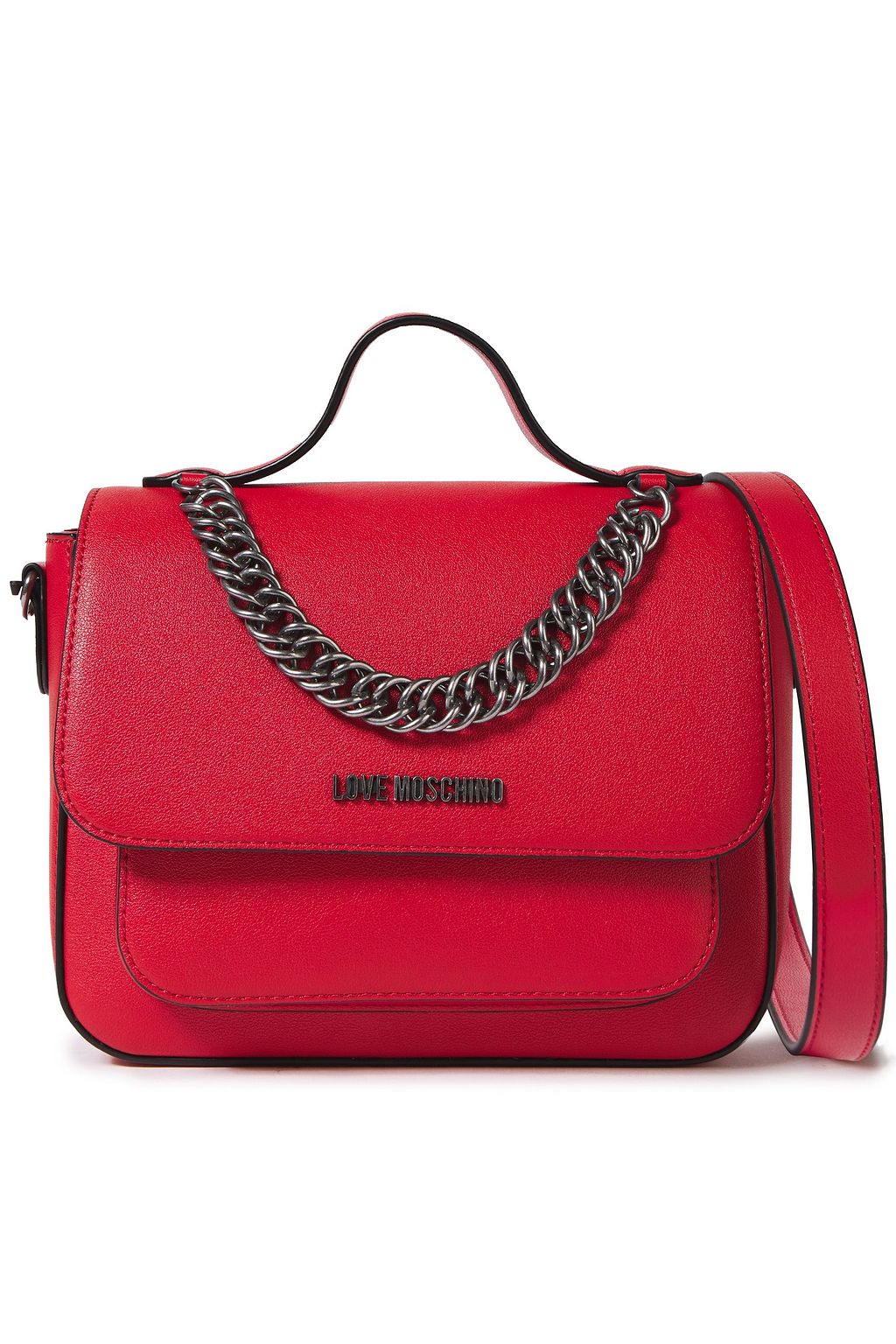 LOVE MOSCHINO Chaintrimmed logoembellished faux texturedleather