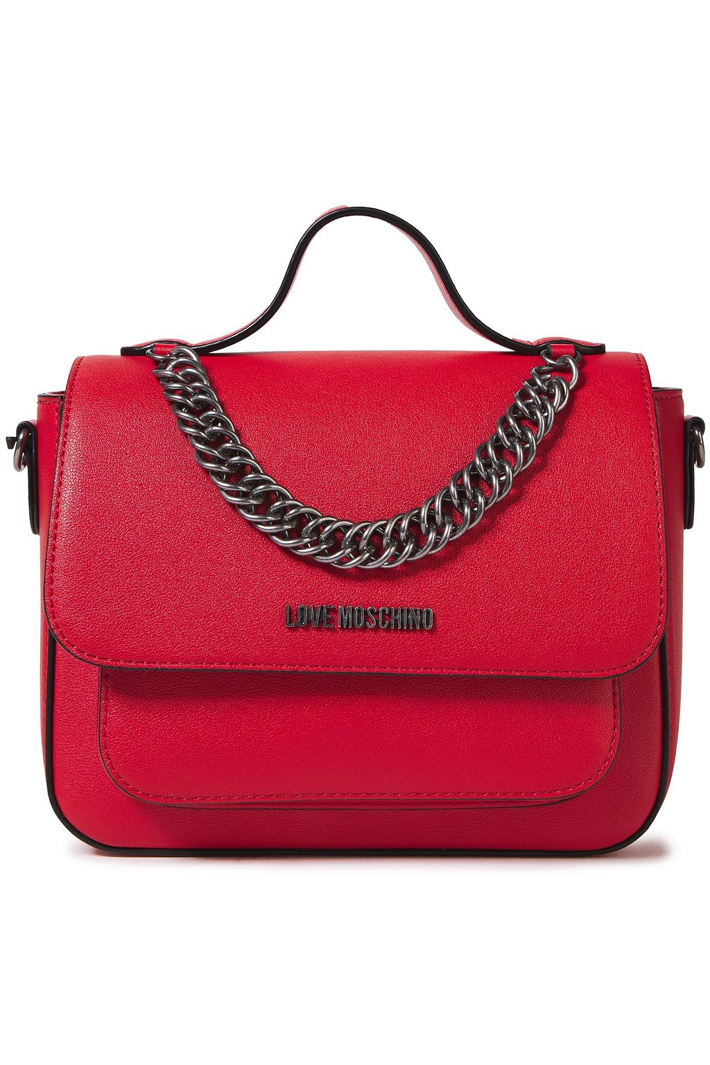 LOVE MOSCHINO Chaintrimmed logoembellished faux texturedleather