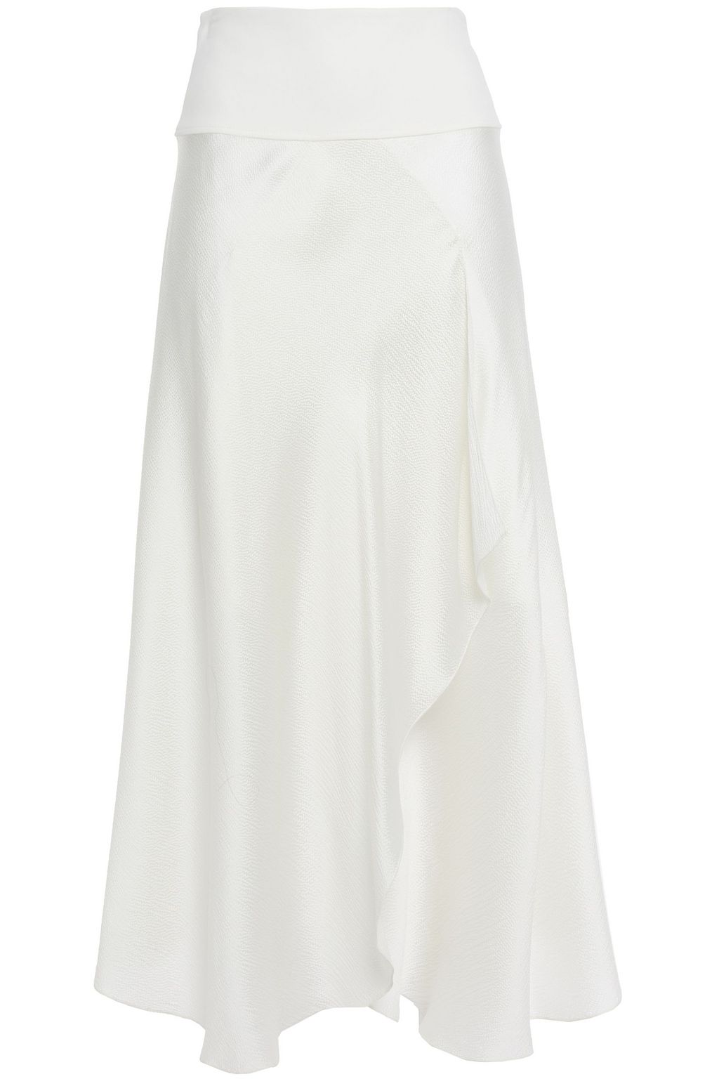 ivory silk midi skirt