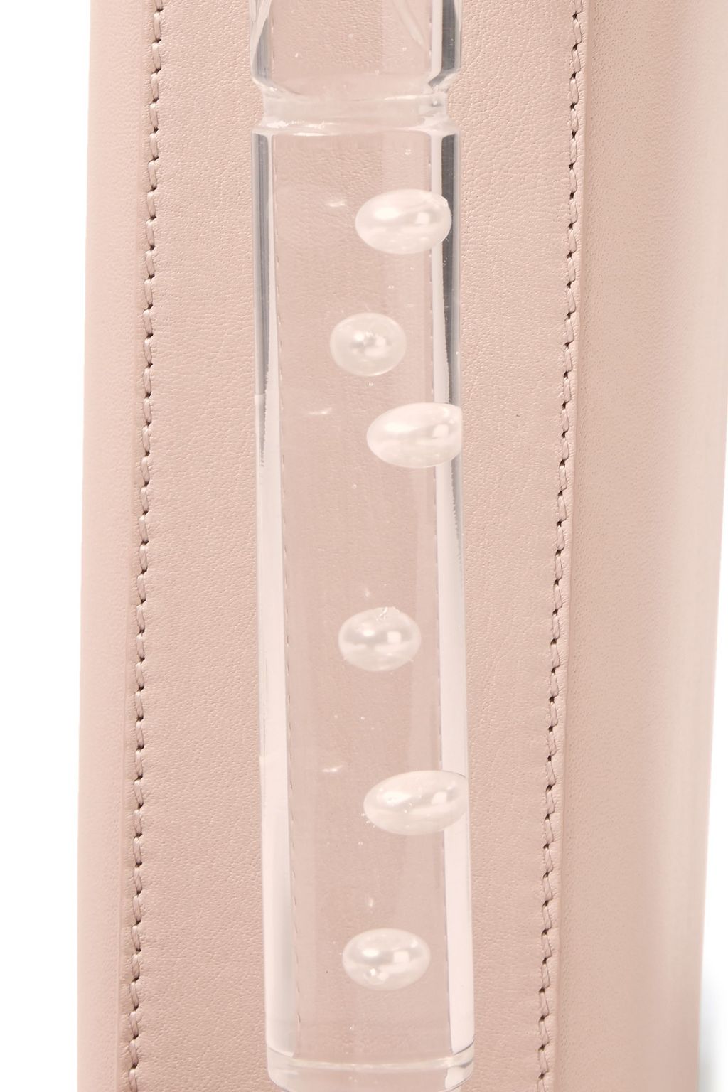 AEVHA LONDON Helvemoon faux pearl-embellished leather clutch