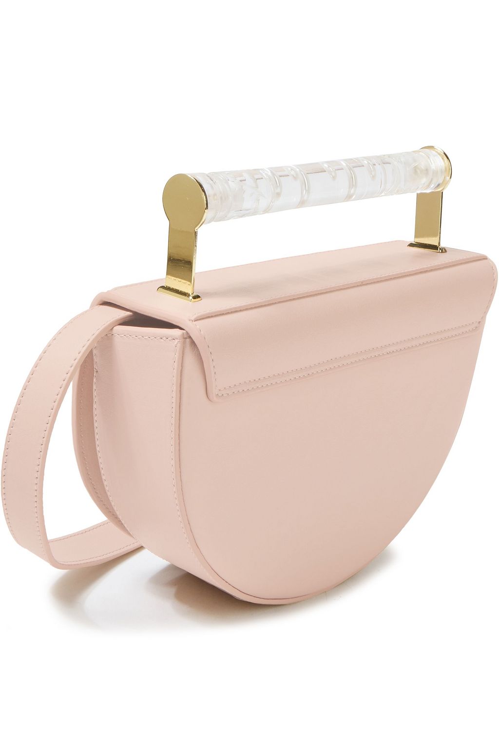 AEVHA LONDON Helvemoon faux pearl-embellished leather clutch