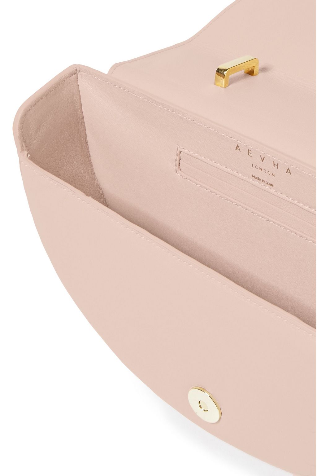 AEVHA LONDON Helvemoon faux pearl-embellished leather clutch