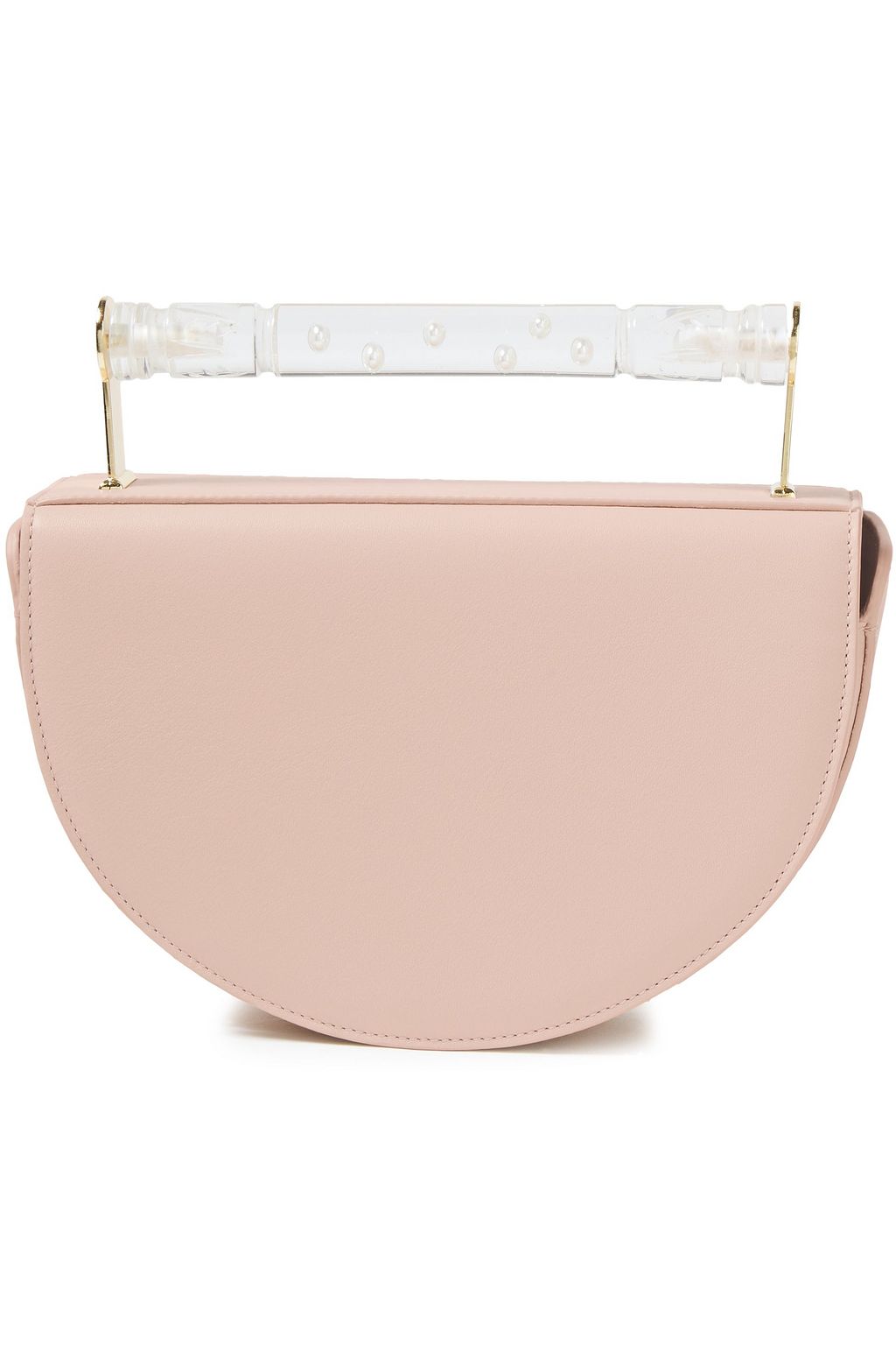 AEVHA LONDON Helvemoon faux pearl-embellished leather clutch