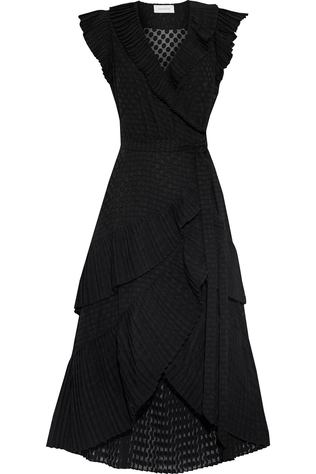 zimmermann plisse wrap dress
