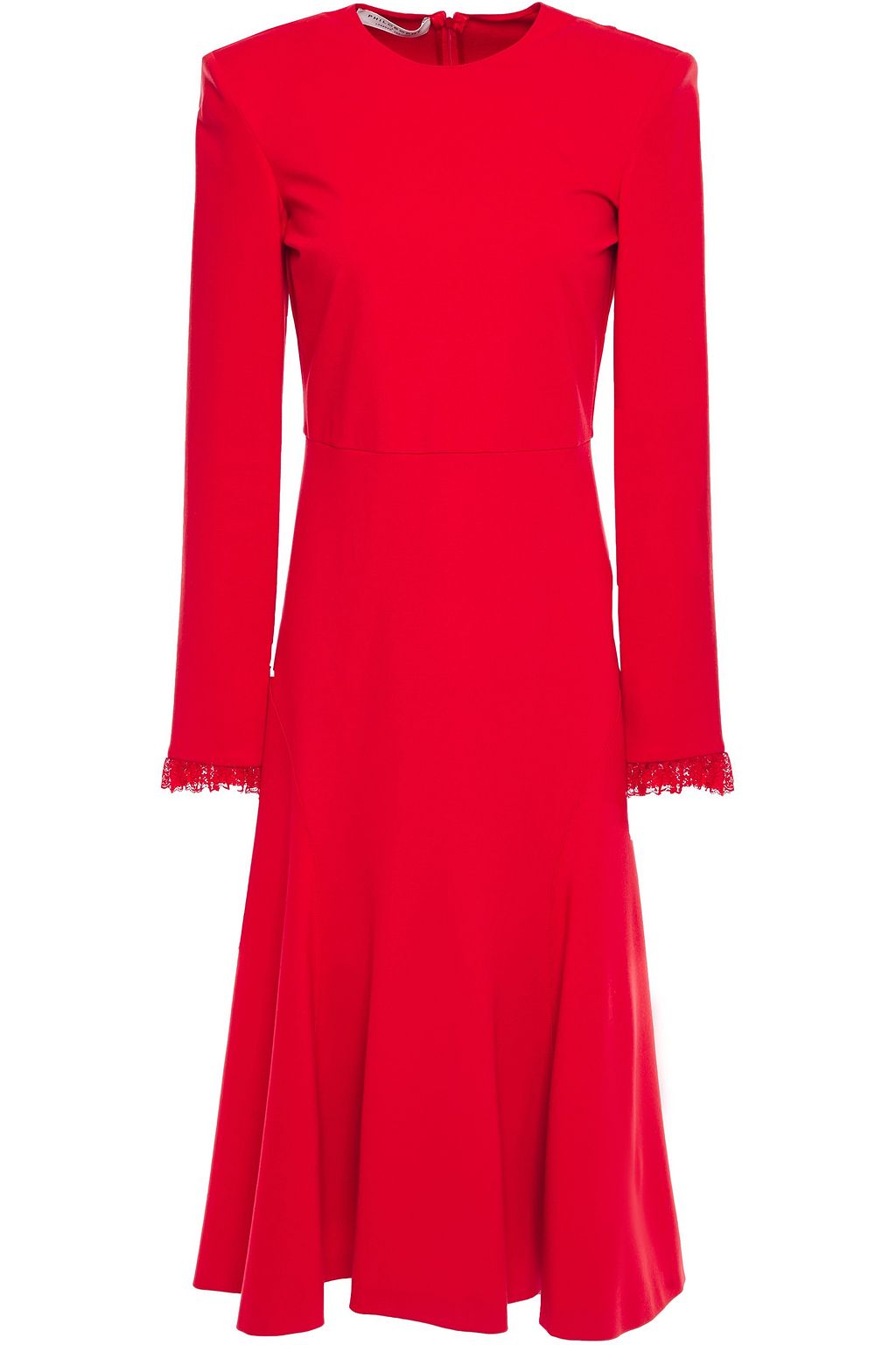 red jersey midi dress