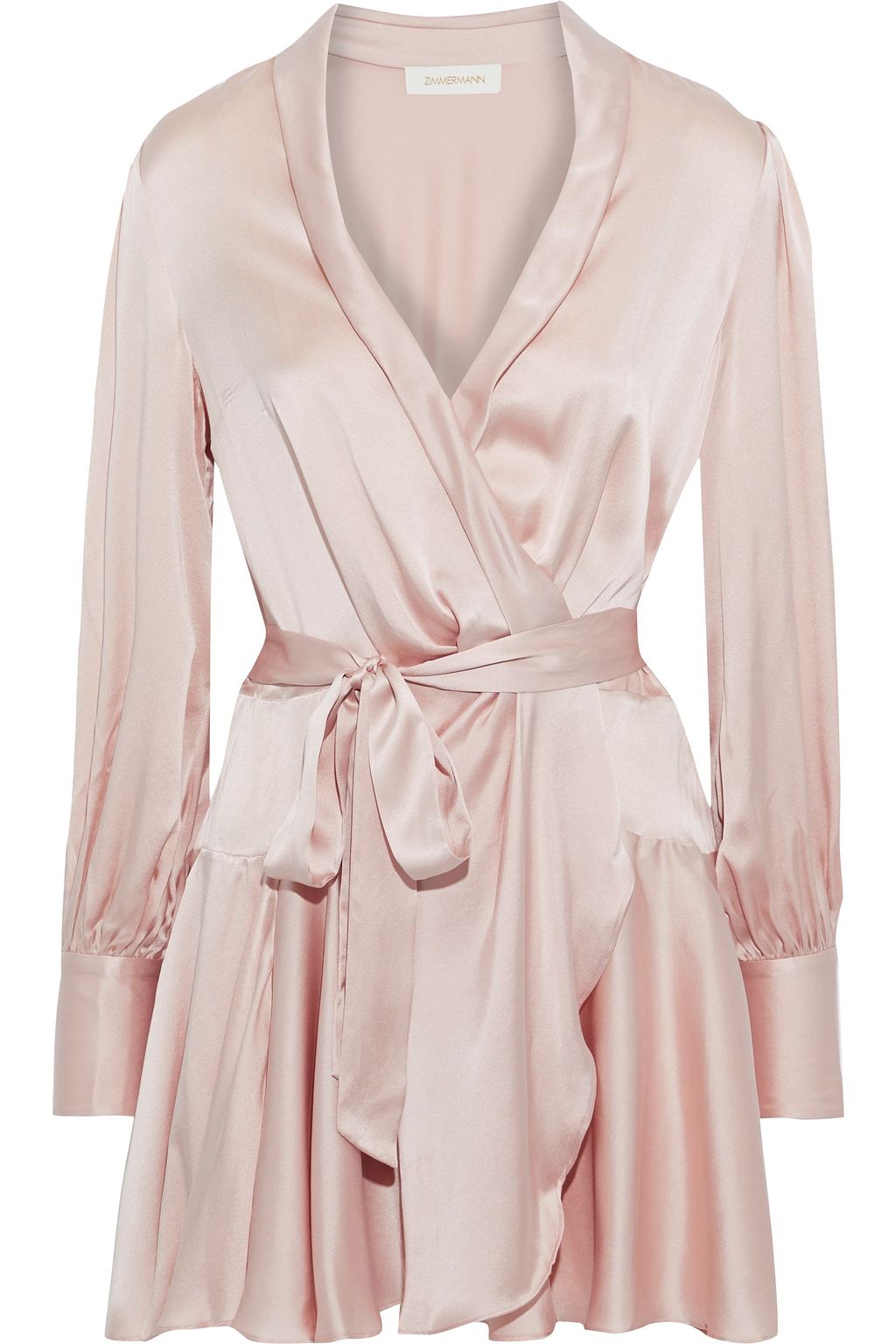 silk pink wrap dress