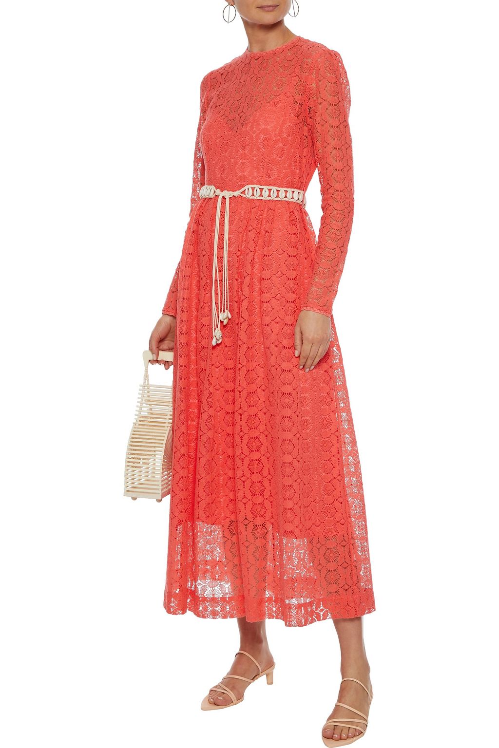 ZIMMERMANN Allia belted cotton-blend crocheted lace maxi dress