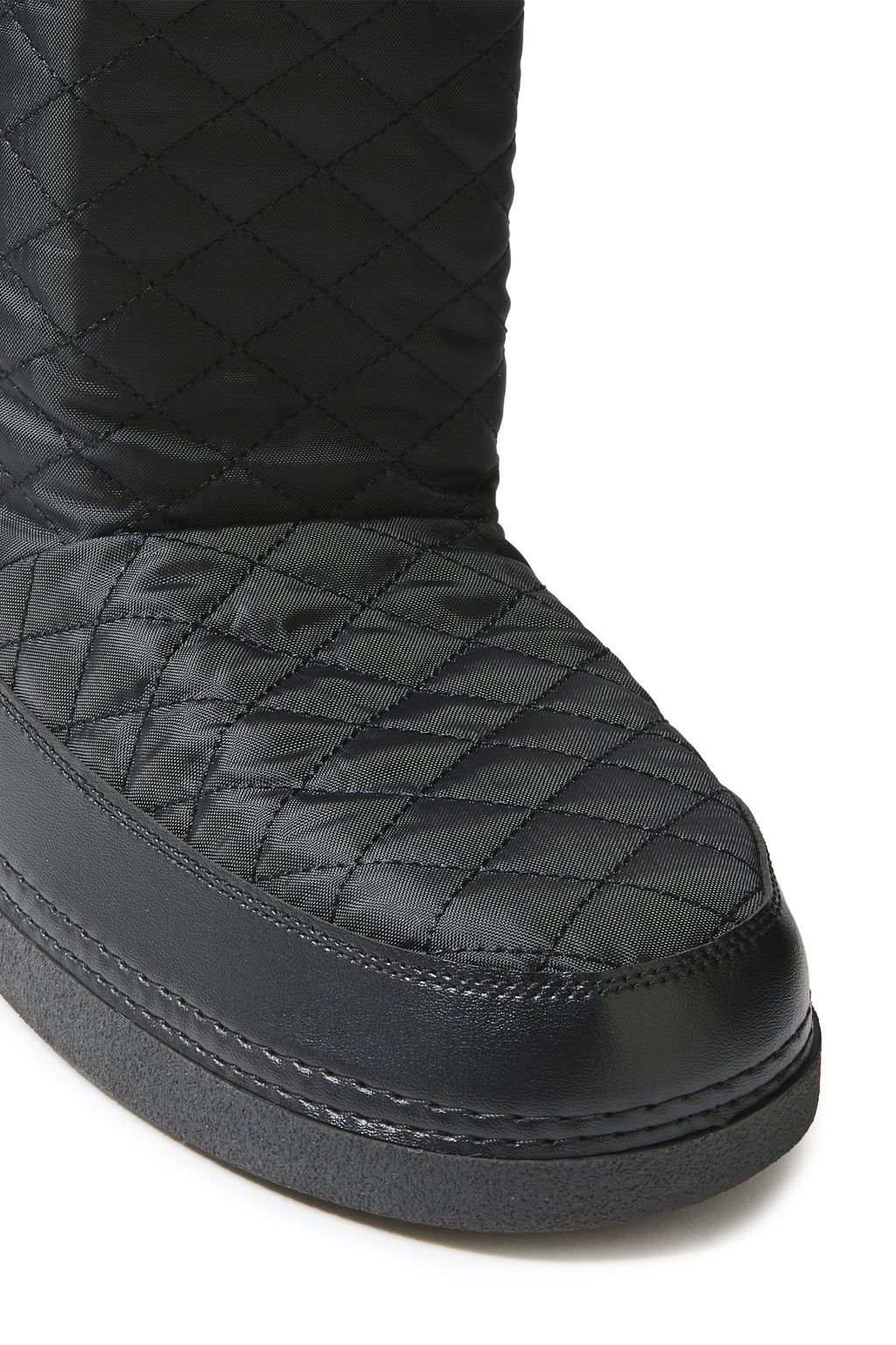 LOVE MOSCHINO Faux fur-paneled logo-embellished quilted shell snow boots