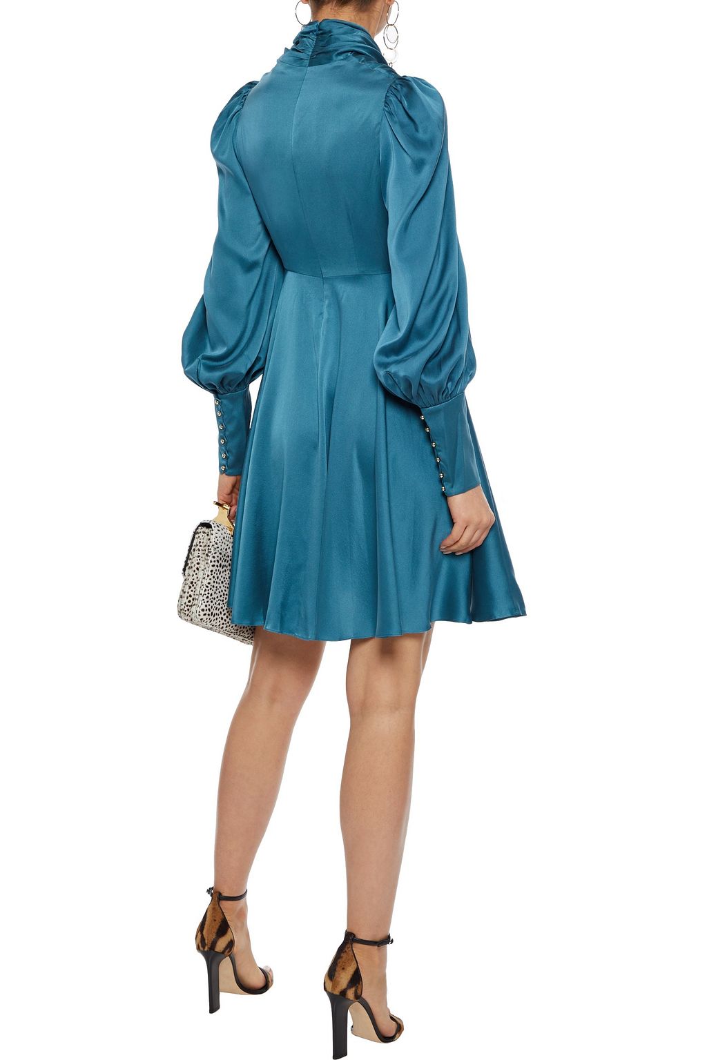 ZIMMERMANN Cowl draped stretch-silk charmeuse mini dress