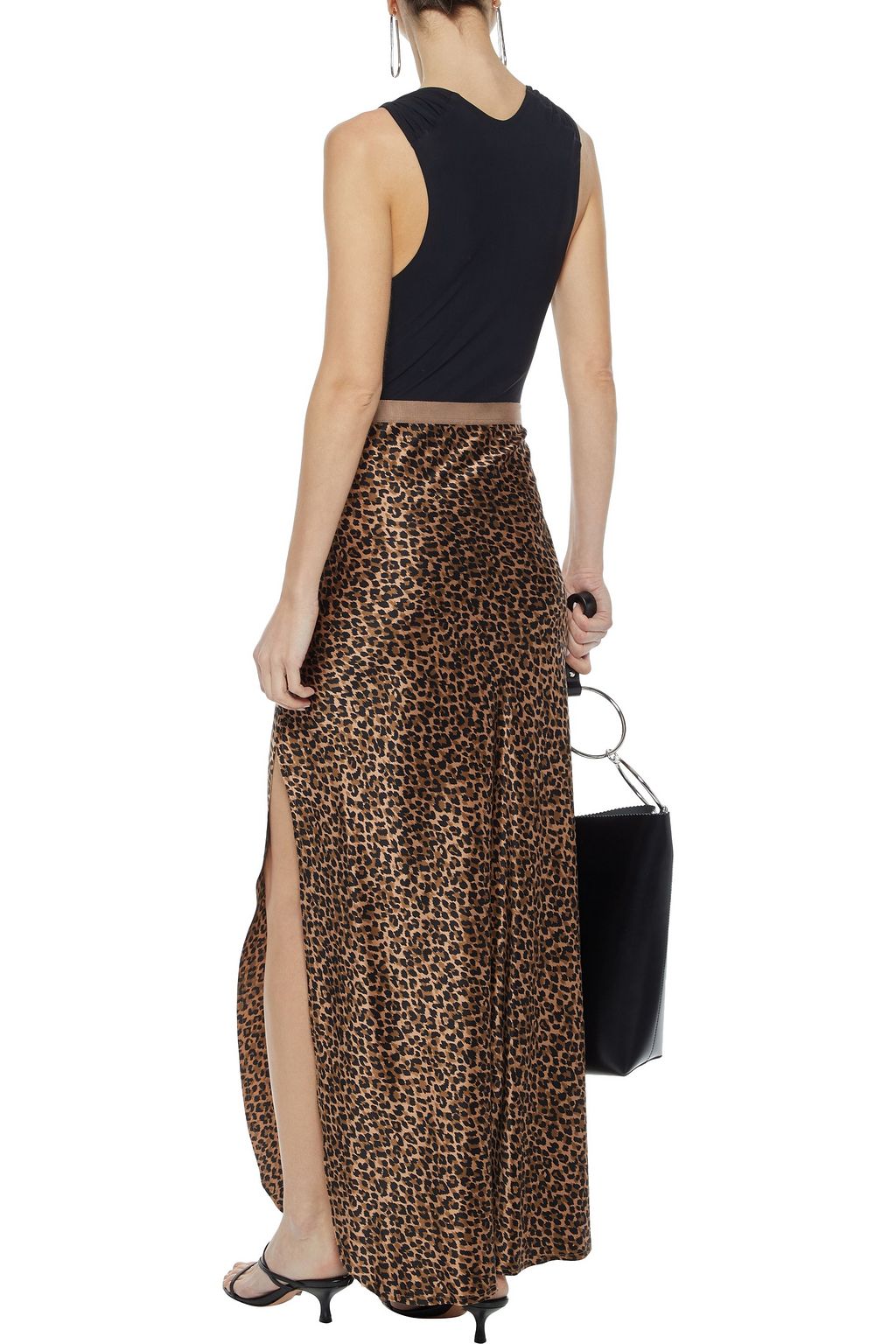 NILI LOTAN Maya leopard-print silk-charmeuse maxi skirt