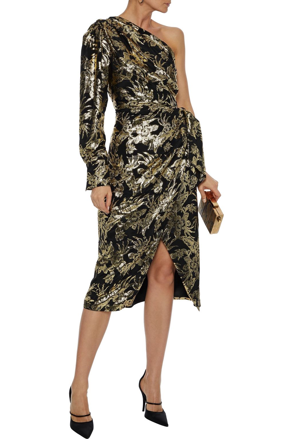 ALTUZARRA Chanda one-shoulder silk-blend brocade midi dress