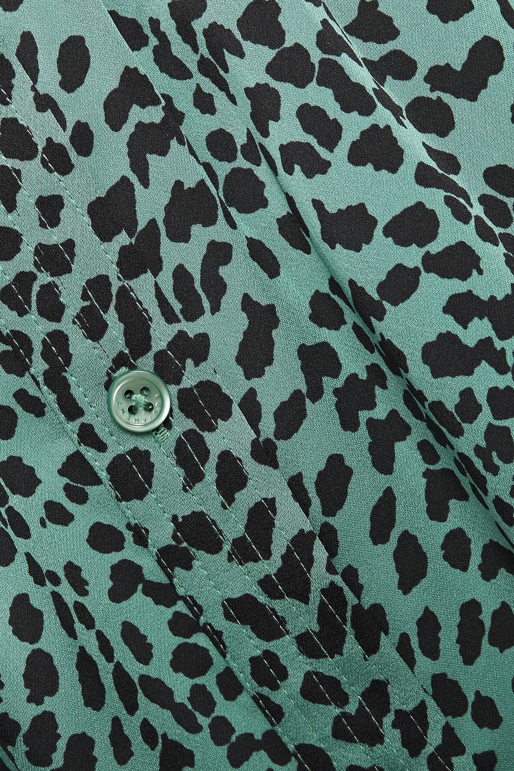 EQUIPMENT Perce pleated leopard-print crepe shirt