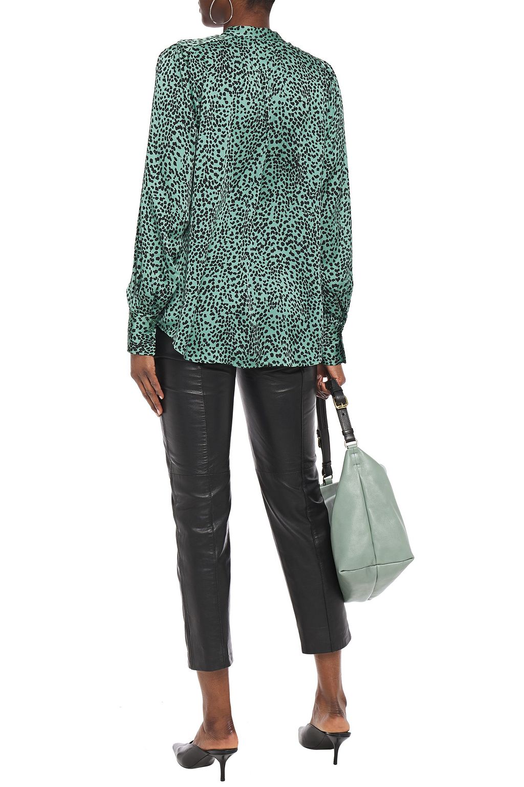 EQUIPMENT Perce pleated leopard-print crepe shirt