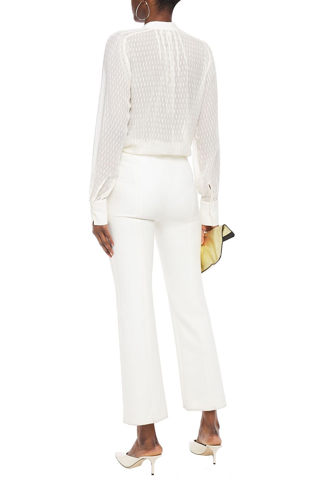 EQUIPMENT Perce pleated metallic silk-blend fil coupé shirt