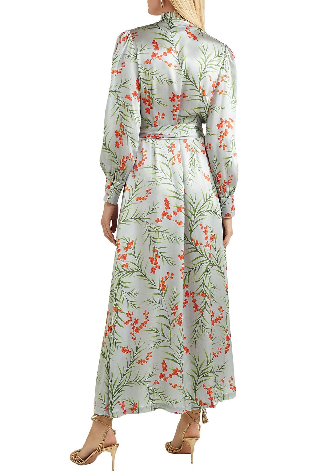 SEREN LONDON Olga belted floral-print silk-satin maxi dress